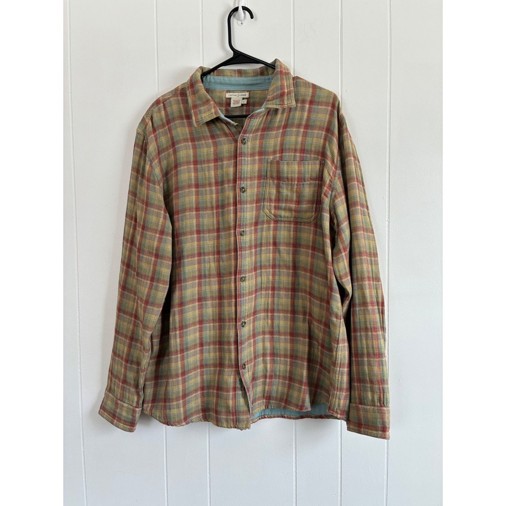 Carbon2Cobalt Men's Plaid Long Sleeve Button Up Shirt Size Large‎ Cotton